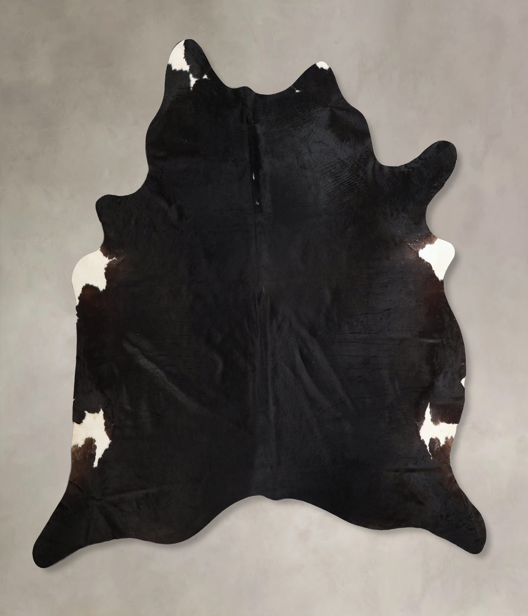 Solid Black X-Large Brazilian Cowhide Rug 6'10"H x 6'6"W #A43875 by Hu