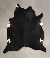 Solid Black X-Large Brazilian Cowhide Rug 6'10"H x 6'6"W #A43875 by Hudson Hides