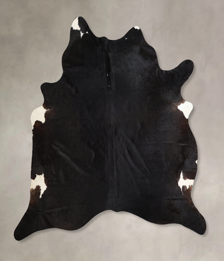Solid Black X-Large Brazilian Cowhide Rug 6'10"H x 6'6"W #A43875 by Hudson Hides