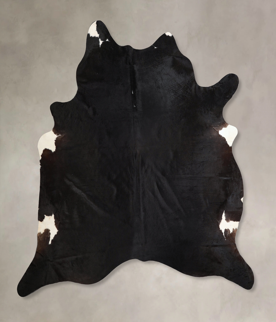 Solid Black X-Large Brazilian Cowhide Rug 6'10"H x 6'6"W #A43875 by Hudson Hides