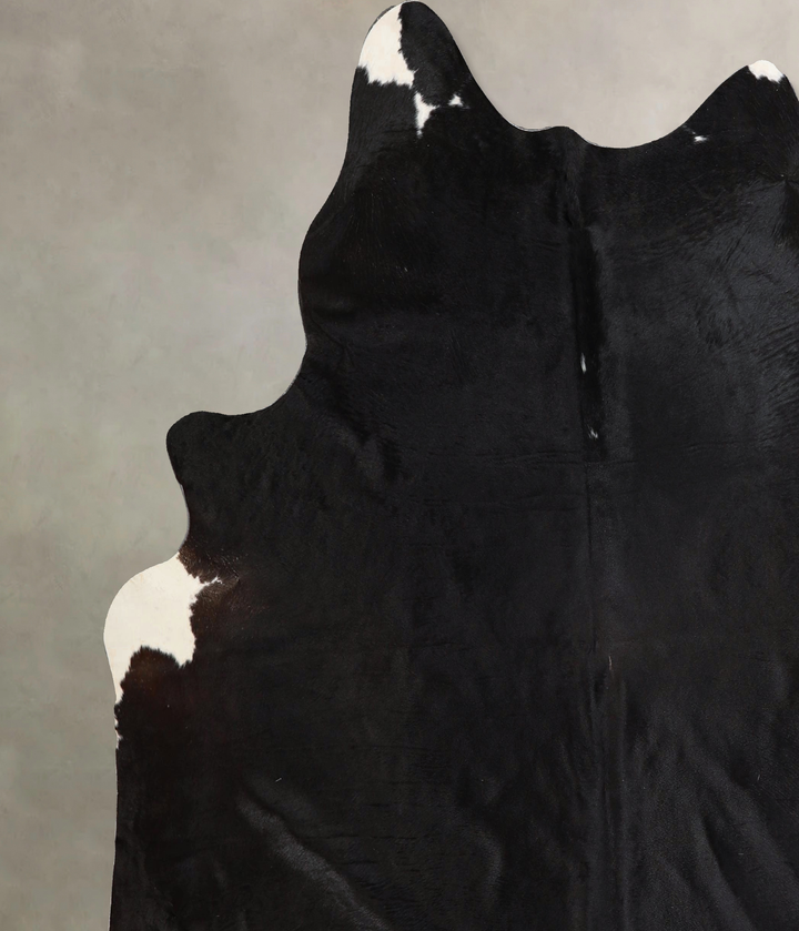 Solid Black X-Large Brazilian Cowhide Rug 6'10"H x 6'6"W #A43875 by Hudson Hides