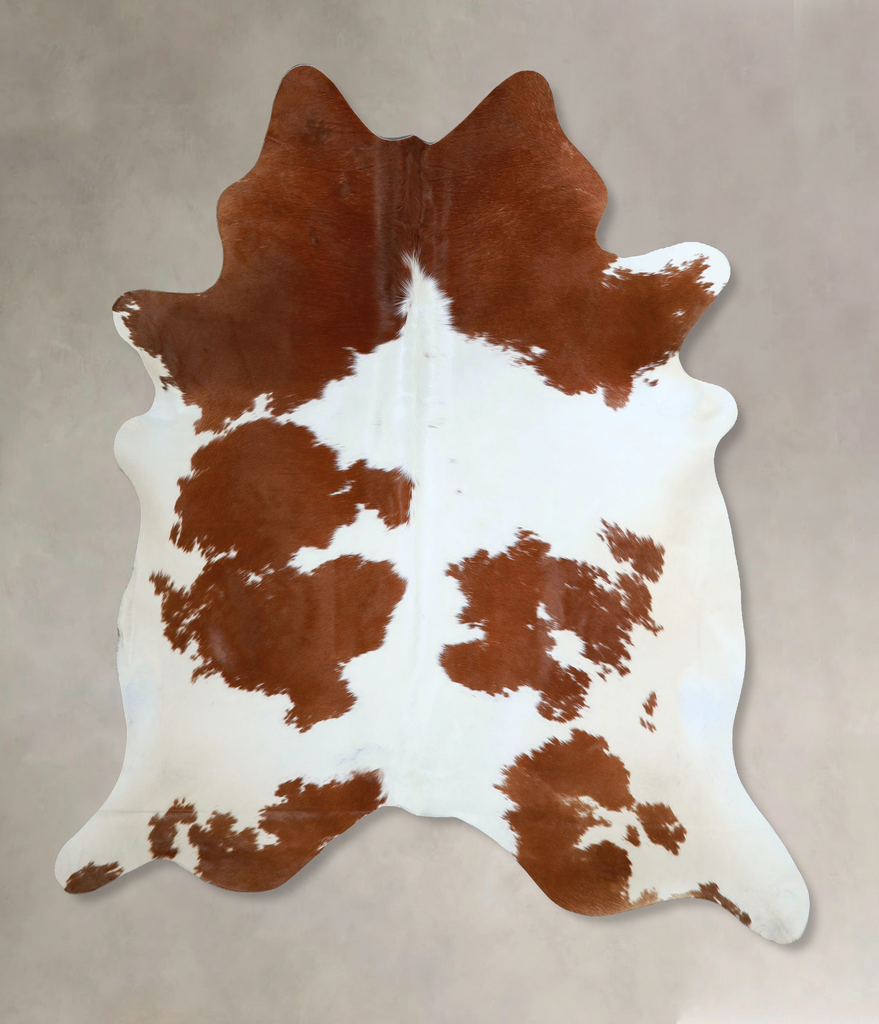 Brown and White X-Large Brazilian Cowhide Rug 7'4"H x 6'5"W #A43876 by Hudson Hides