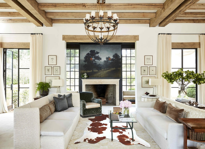 Brown and White X-Large Brazilian Cowhide Rug 7'4"H x 6'5"W #A43876 by Hudson Hides