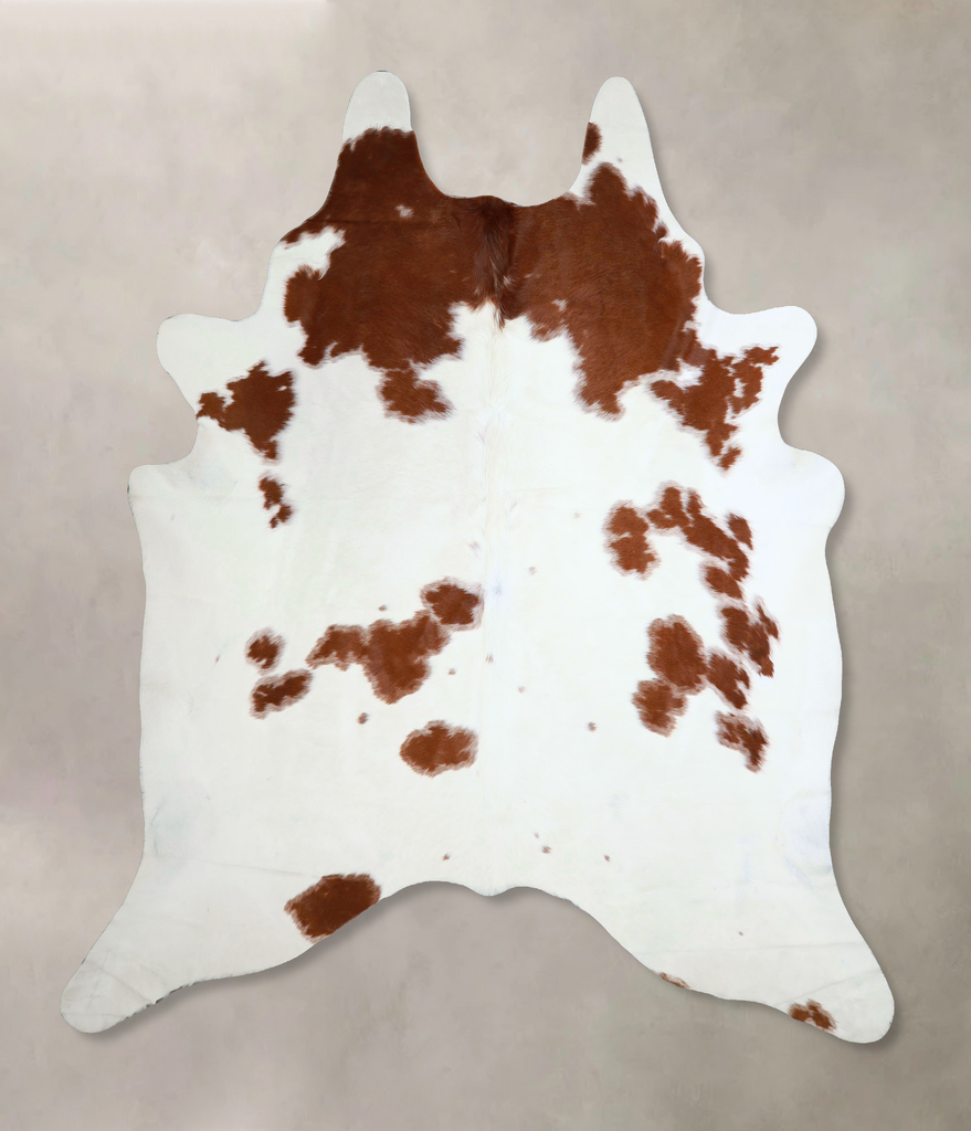 Brown and White XX-Large Brazilian Cowhide Rug 8'2"H x 7'4"W #A43880 by Hudson Hides
