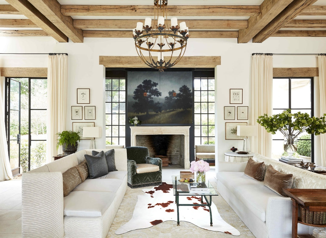 Brown and White XX-Large Brazilian Cowhide Rug 8'2"H x 7'4"W #A43880 b