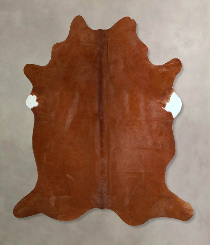 Solid Brown X-Large Brazilian Cowhide Rug 7'2"H x 5'11"W #A43882 by Hudson Hides