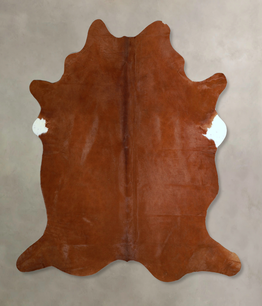 Solid Brown X-Large Brazilian Cowhide Rug 7'2"H x 5'11"W #A43882 by Hudson Hides