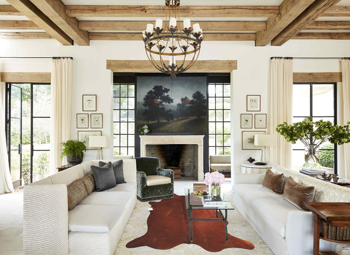Solid Brown X-Large Brazilian Cowhide Rug 7'2"H x 5'11"W #A43882 by Hudson Hides