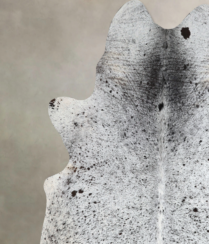 Salt and Pepper Black XX-Large Brazilian Cowhide Rug 7'11"H x 7'3"W #A43887 by Hudson Hides