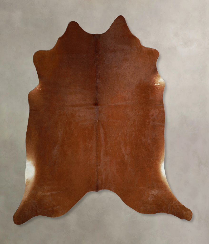 Solid Brown XX-Large Brazilian Cowhide Rug 7'2"H x 7'1"W #A43894 by Hudson Hides