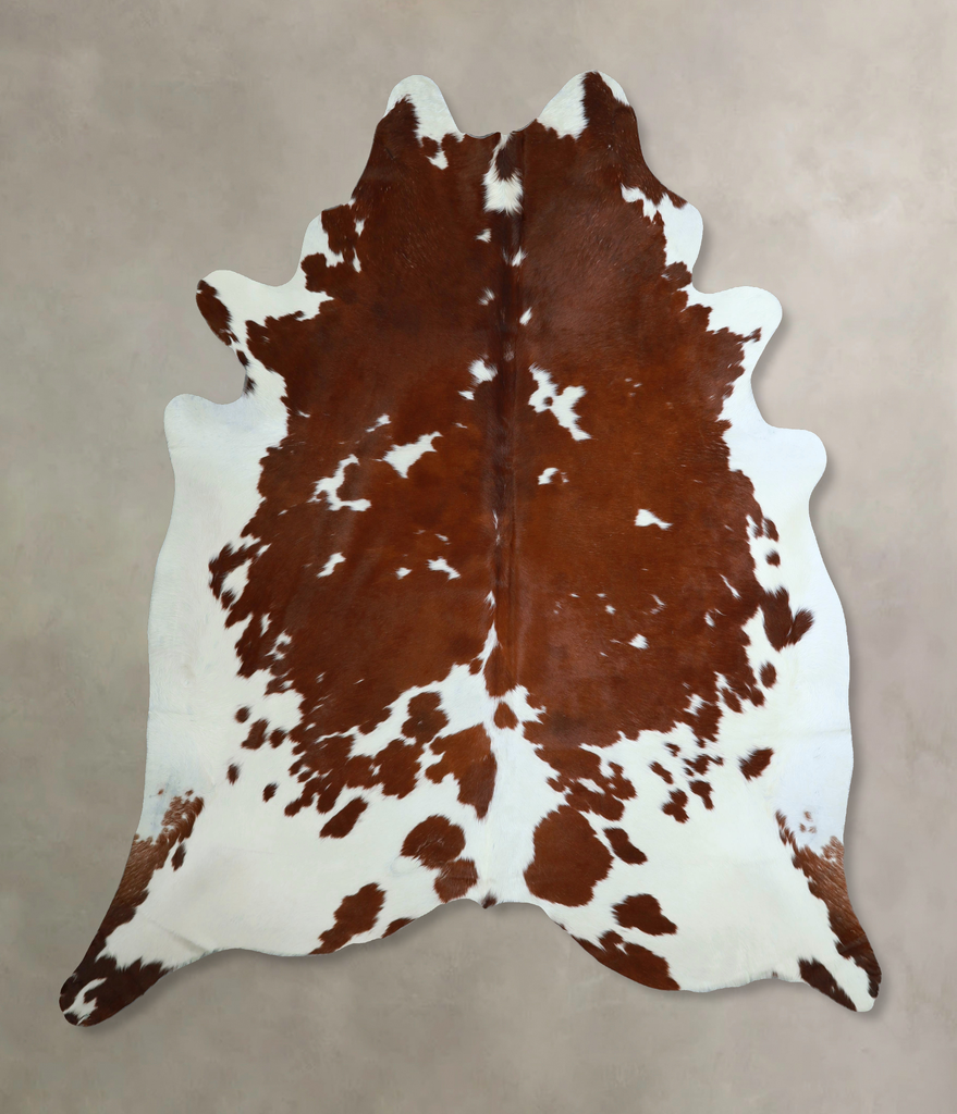Brown and White XX-Large Brazilian Cowhide Rug 7'8"H x 6'7"W #A43901 by Hudson Hides