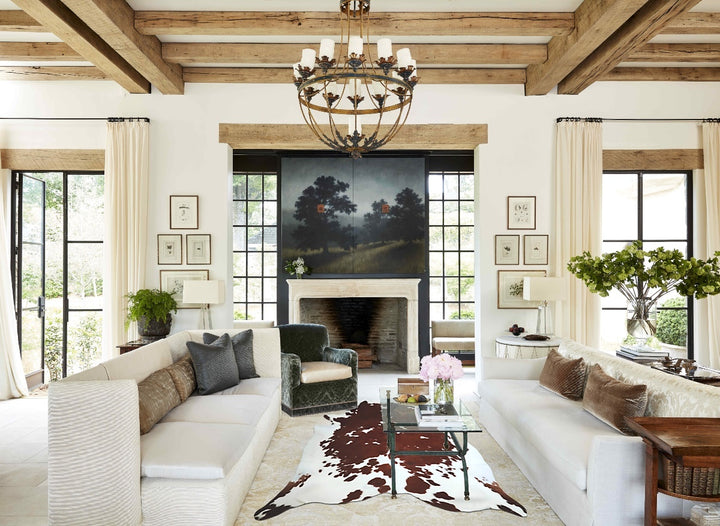 Brown and White XX-Large Brazilian Cowhide Rug 7'8"H x 6'7"W #A43901 by Hudson Hides