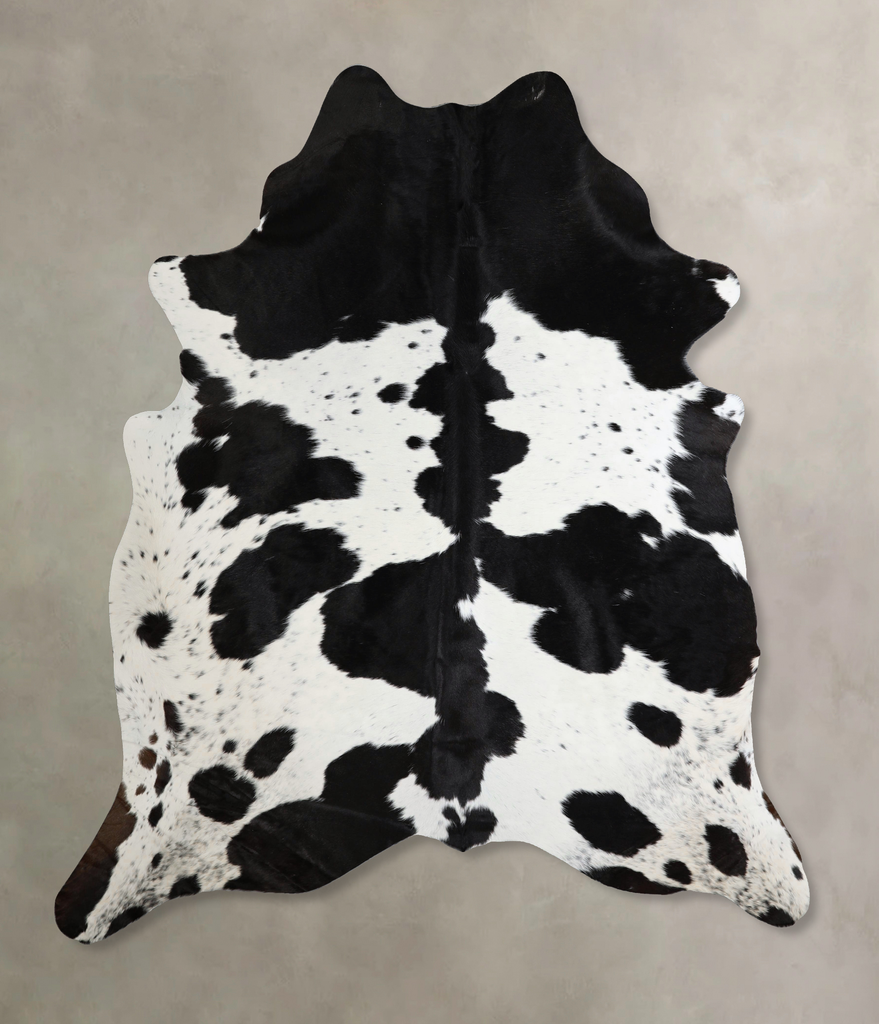Black and White X-Large Brazilian Cowhide Rug 7'8"H x 6'4"W #A43902 by Hudson Hides