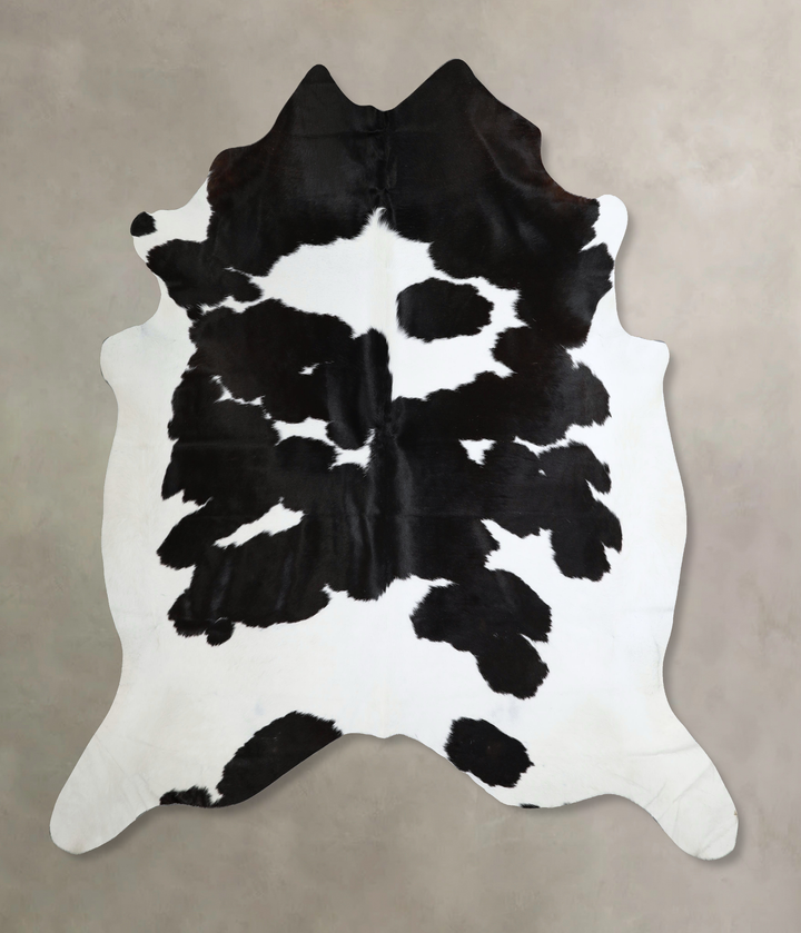 Black and White XX-Large Brazilian Cowhide Rug 7'8"H x 7'4"W #A43906 by Hudson Hides
