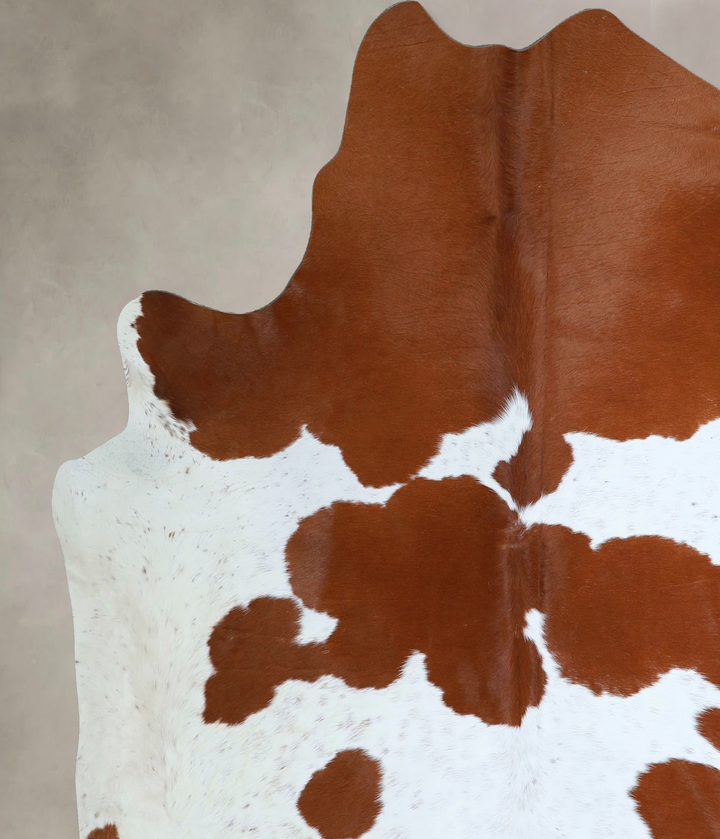 Brown and White XX-Large Brazilian Cowhide Rug 7'2"H x 7'3"W #A43907 by Hudson Hides