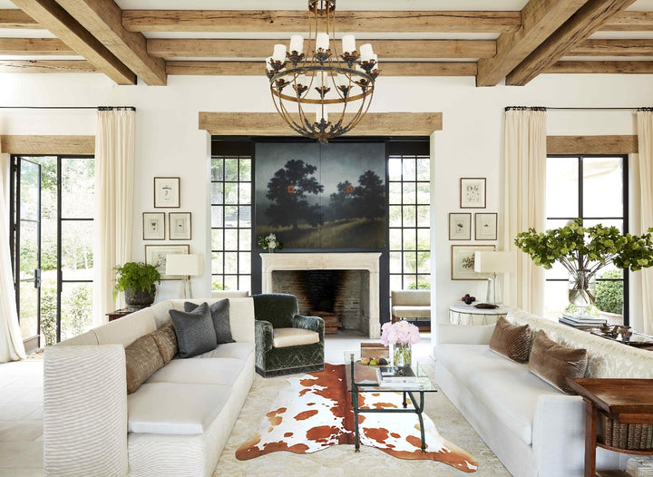 Brown and White XX-Large Brazilian Cowhide Rug 8'0"H x 7'3"W #A43909 by Hudson Hides