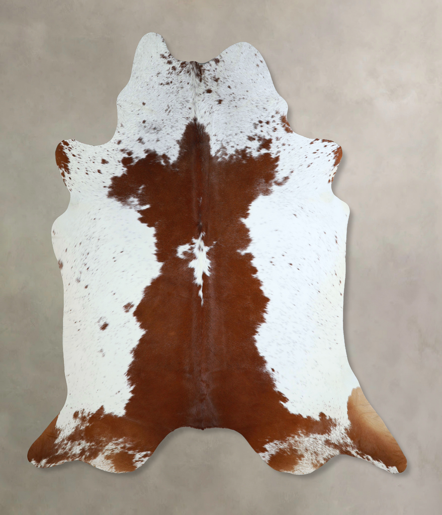 Brown and White XX-Large Brazilian Cowhide Rug 8'1"H x 7'0"W #A43911 by Hudson Hides