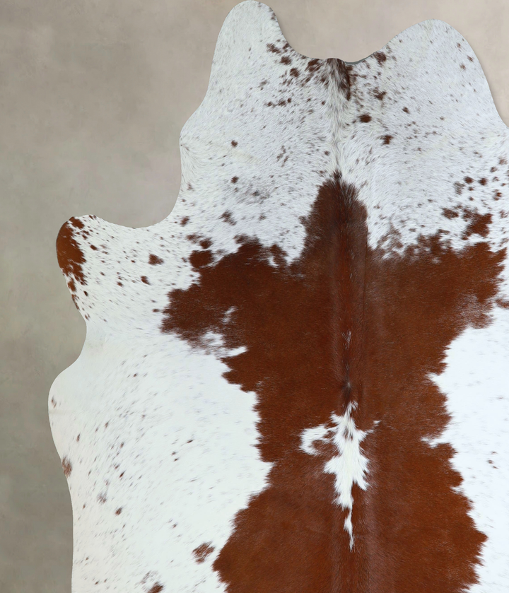 Brown and White XX-Large Brazilian Cowhide Rug 8'1"H x 7'0"W #A43911 by Hudson Hides