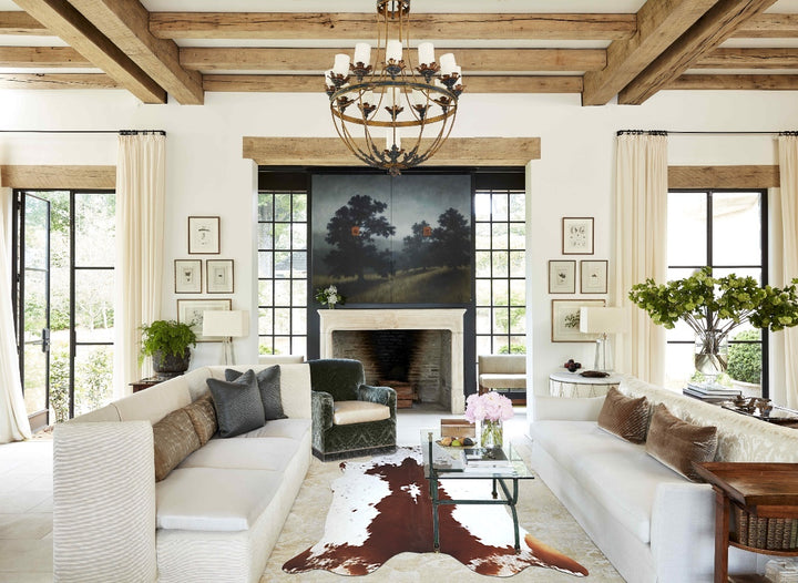 Brown and White XX-Large Brazilian Cowhide Rug 8'1"H x 7'0"W #A43911 by Hudson Hides