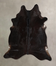 Solid Black XX-Large Brazilian Cowhide Rug 7'6"H x 6'9"W #A43913 by Hudson Hides