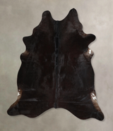 Solid Black XX-Large Brazilian Cowhide Rug 7'6"H x 6'9"W #A43913 by Hudson Hides
