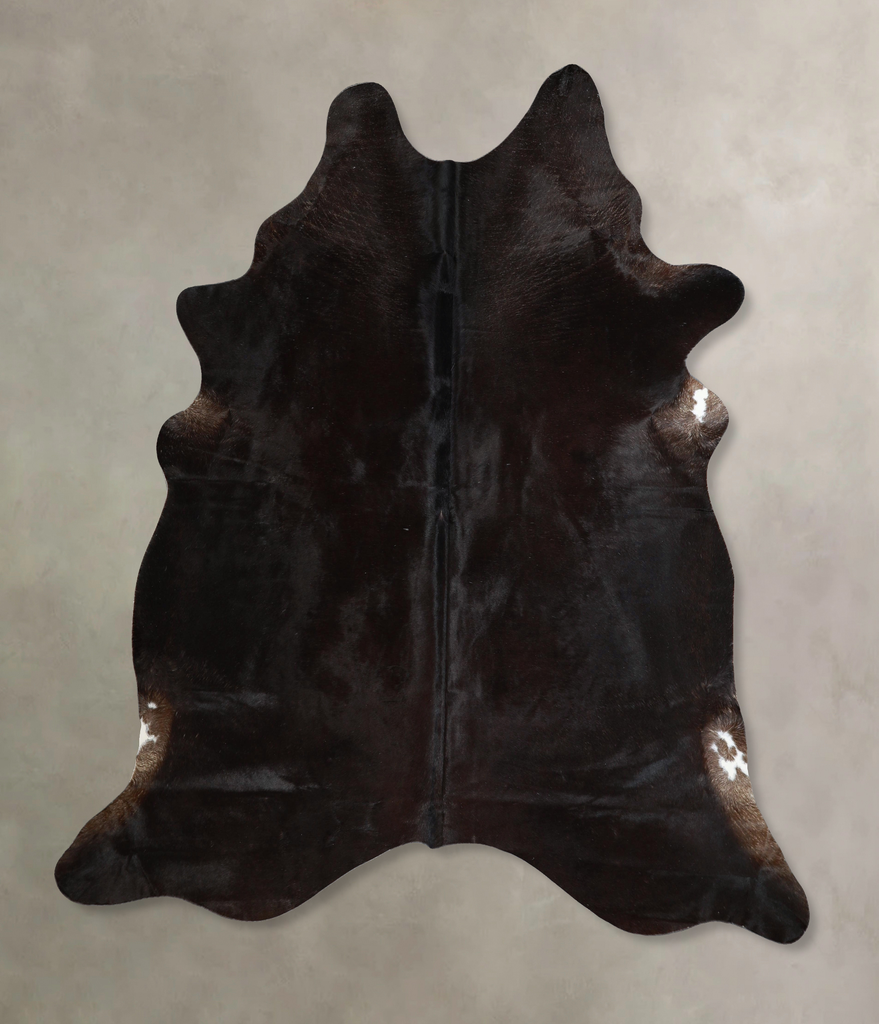 Solid Black XX-Large Brazilian Cowhide Rug 7'6"H x 6'9"W #A43913 by Hudson Hides