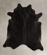 Solid Black X-Large Brazilian Cowhide Rug 7'5"H x 6'8"W #A43915 by Hudson Hides