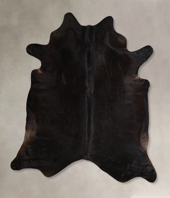 Solid Black X-Large Brazilian Cowhide Rug 7'5"H x 6'8"W #A43915 by Hudson Hides