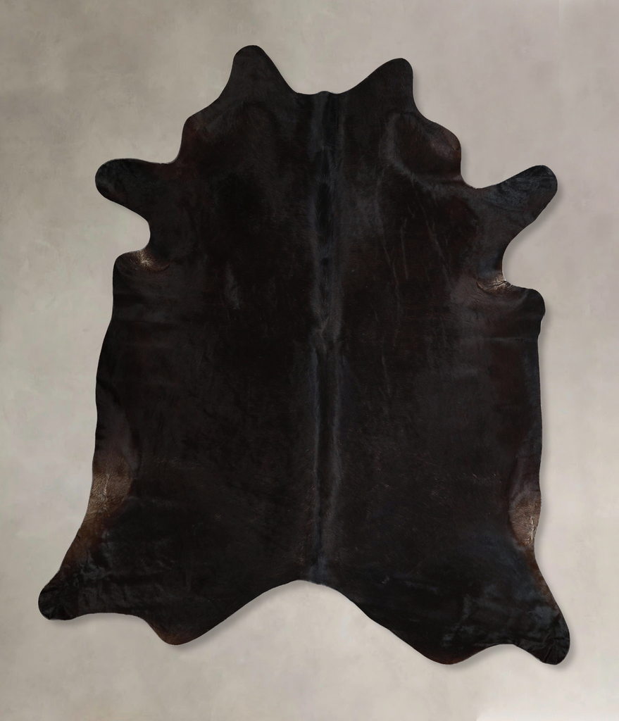 Solid Black X-Large Brazilian Cowhide Rug 7'5"H x 6'8"W #A43915 by Hudson Hides