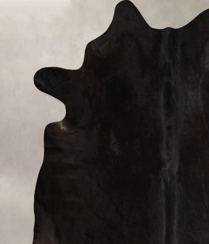 Solid Black X-Large Brazilian Cowhide Rug 7'5"H x 6'8"W #A43915 by Hudson Hides