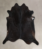 Solid Black XX-Large Brazilian Cowhide Rug 7'8"H x 8'2"W #A43916 by Hudson Hides