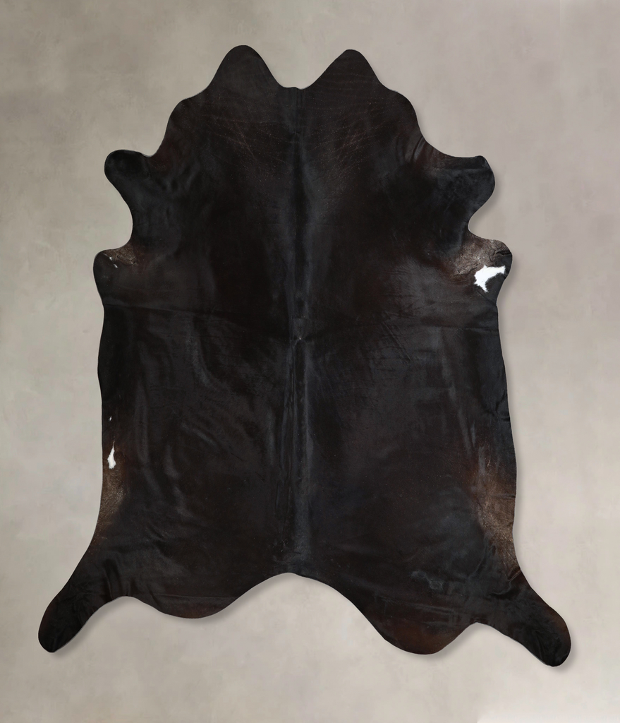 Solid Black XX-Large Brazilian Cowhide Rug 7'8"H x 8'2"W #A43916 by Hudson Hides