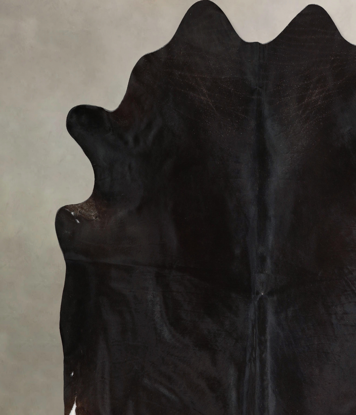 Solid Black XX-Large Brazilian Cowhide Rug 7'8"H x 8'2"W #A43916 by Hudson Hides