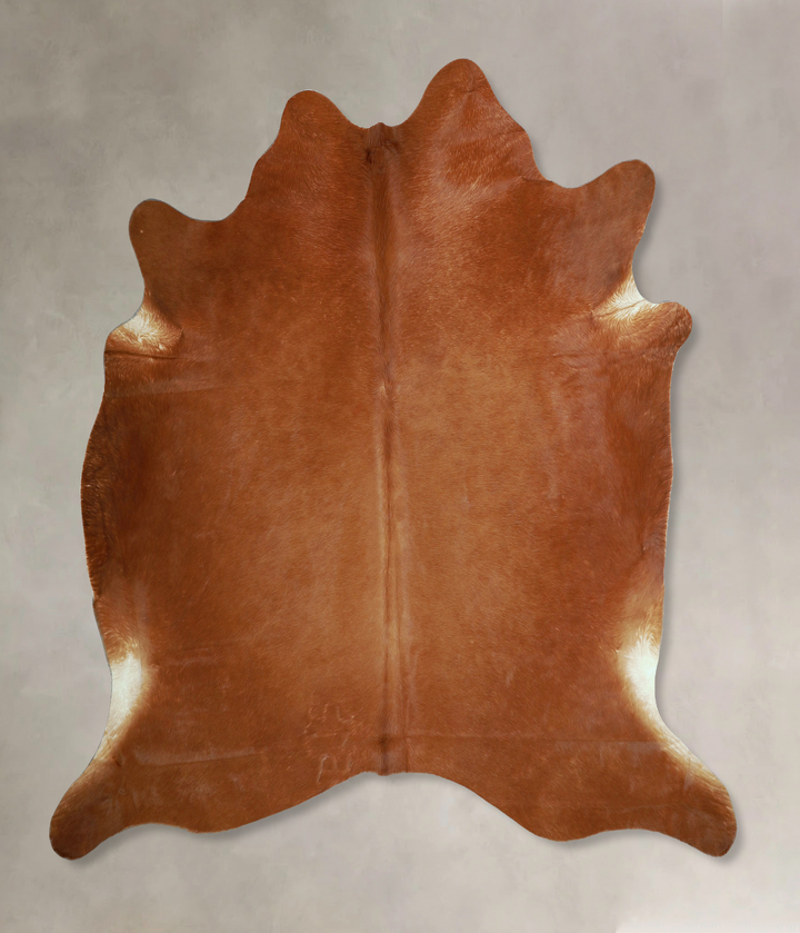 Solid Brown X-Large Brazilian Cowhide Rug 6'5"H x 6'9"W #A43920 by Hudson Hides