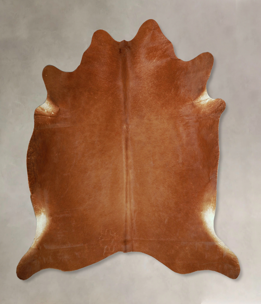 Solid Brown X-Large Brazilian Cowhide Rug 6'5"H x 6'9"W #A43920 by Hudson Hides