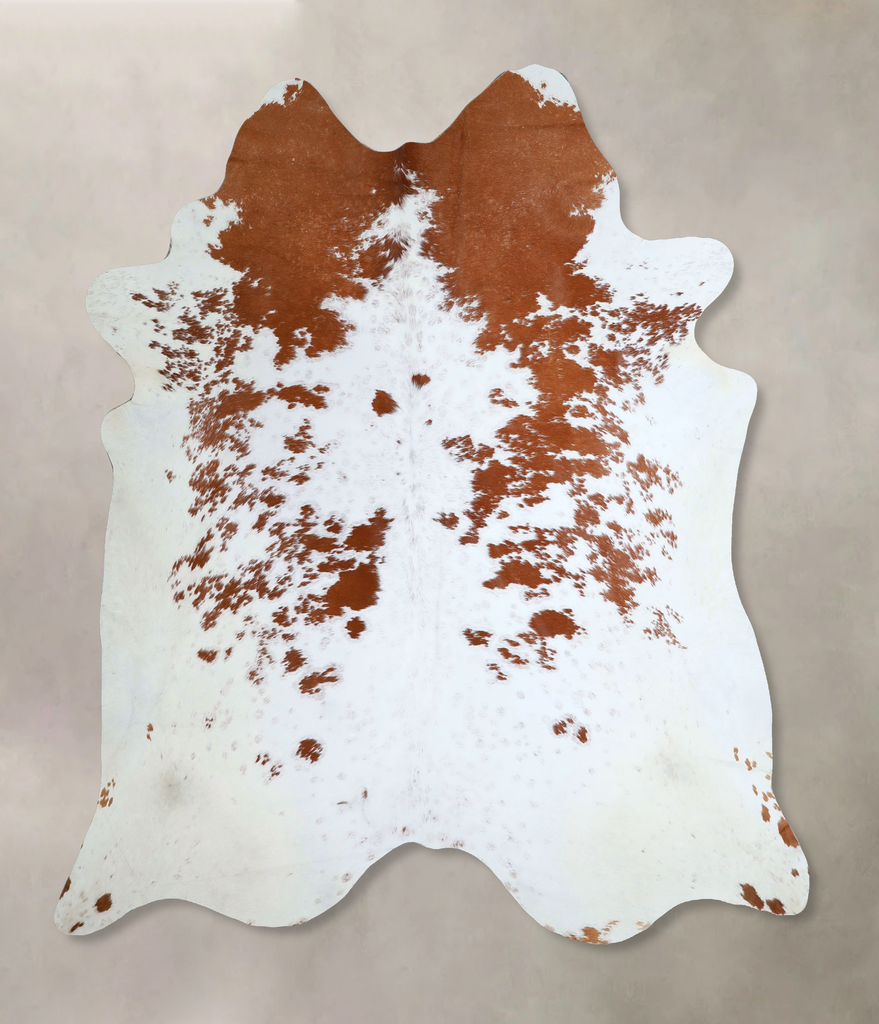Brown and White XX-Large Brazilian Cowhide Rug 7'9"H x 7'0"W #A43922 by Hudson Hides
