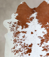 Brown and White XX-Large Brazilian Cowhide Rug 7'9"H x 7'0"W #A43922 by Hudson Hides