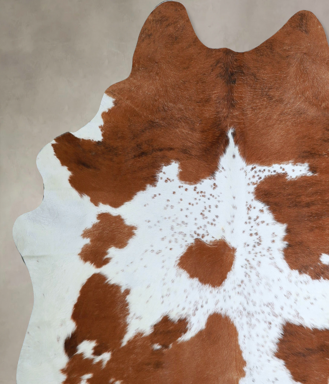 Brown and White X-Large Brazilian Cowhide Rug 7'3"H x 6'9"W #A43923 by