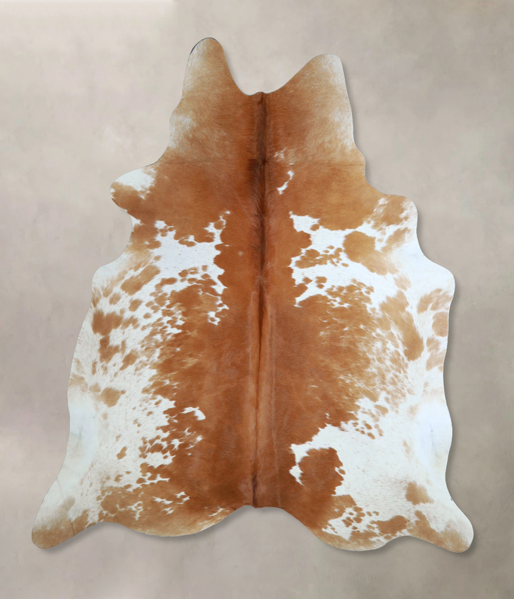 Brown and White XX-Large Brazilian Cowhide Rug 7'6"H x 6'9"W #A43924 by Hudson Hides