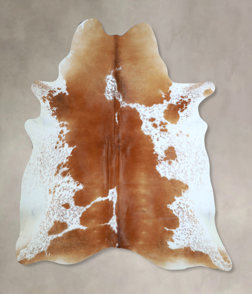 Brown and White X-Large Brazilian Cowhide Rug 7'7"H x 6'6"W #A43926 by Hudson Hides