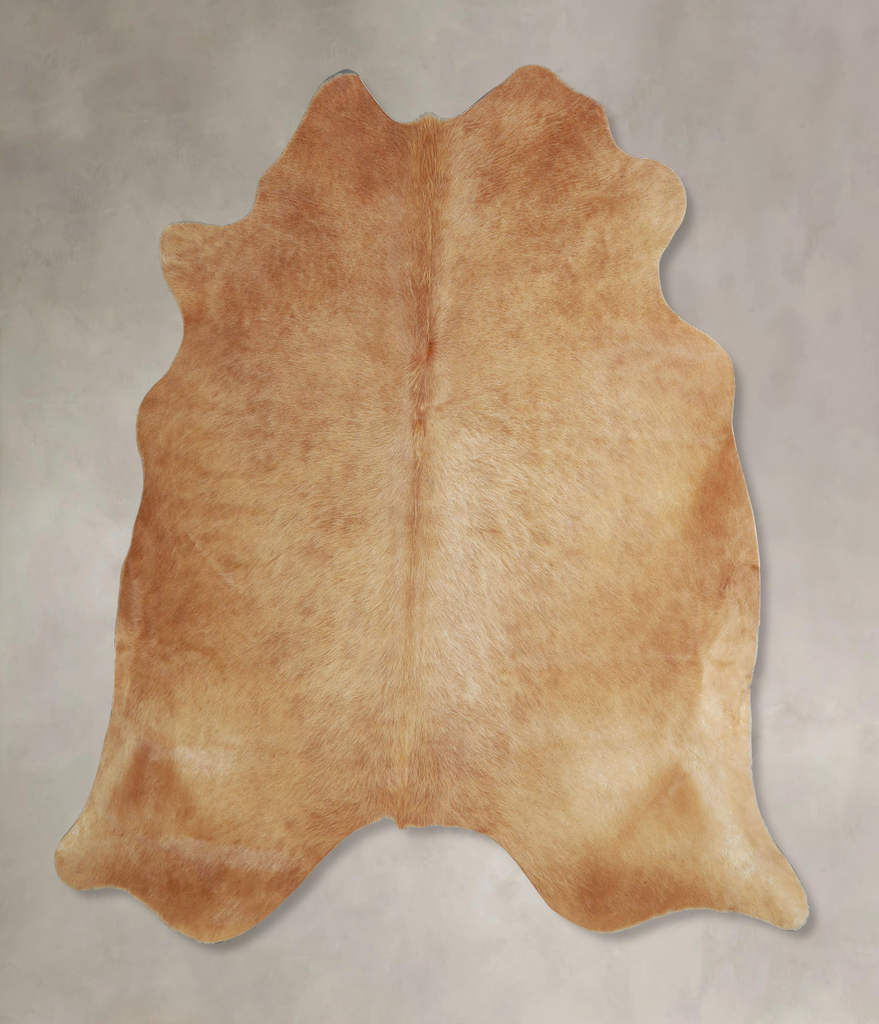 Beige X-Large Brazilian Cowhide Rug 6'4"H x 6'9"W #A43929 by Hudson Hides