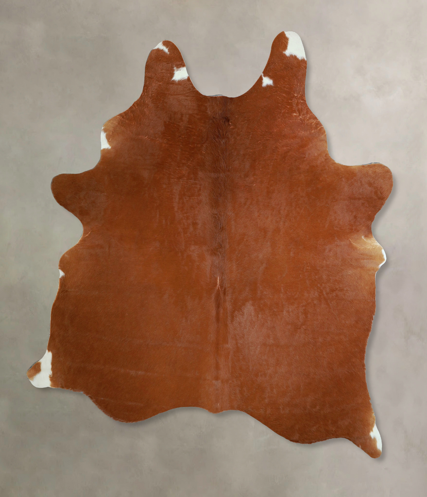 Solid Brown X-Large Brazilian Cowhide Rug 6'10"H x 6'0"W #A43930 by Hudson Hides