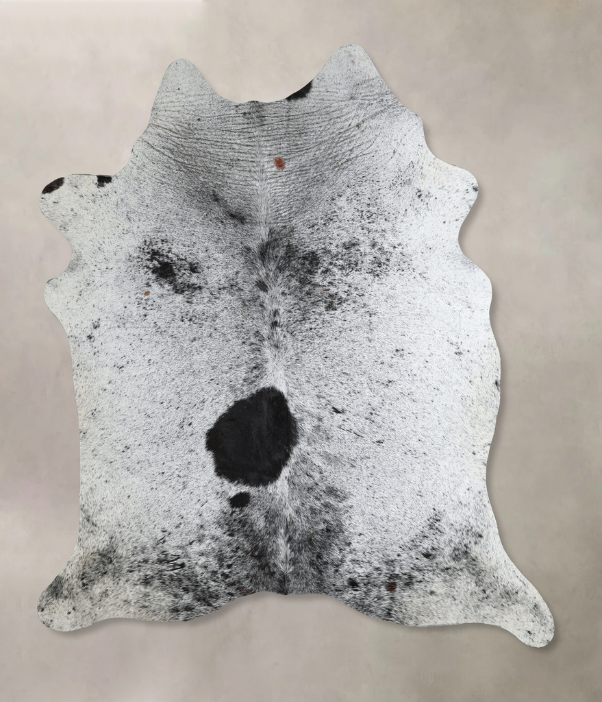 Salt and Pepper Black X-Large Brazilian Cowhide Rug 7'7"H x 6'6"W #A43937 by Hudson Hides