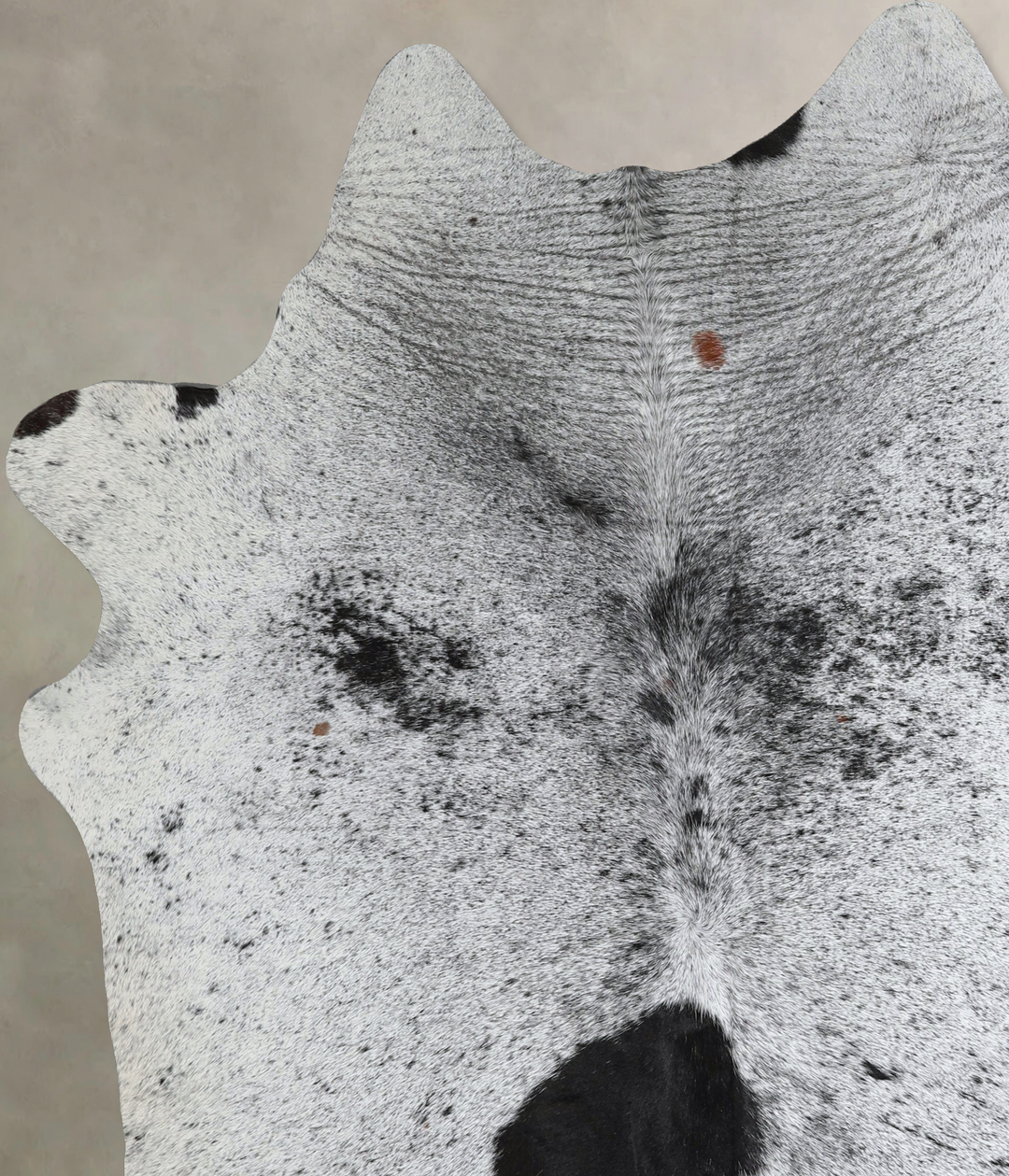 Salt and Pepper Black X-Large Brazilian Cowhide Rug 7'7"H x 6'6"W #A43