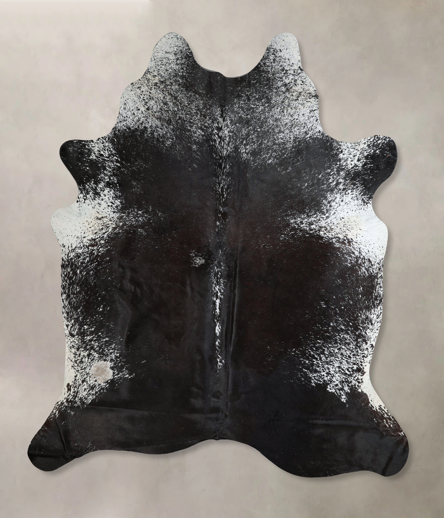 Salt and Pepper Black X-Large Brazilian Cowhide Rug 7'2"H x 6'4"W #A43939 by Hudson Hides