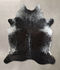 Salt and Pepper Black X-Large Brazilian Cowhide Rug 7'2