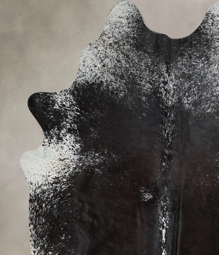 Salt and Pepper Black X-Large Brazilian Cowhide Rug 7'2"H x 6'4"W #A43939 by Hudson Hides
