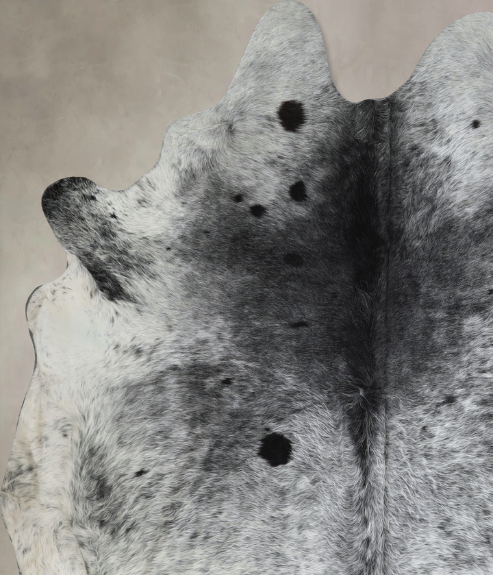Salt and Pepper Black XX-Large Brazilian Cowhide Rug 7'5"H x 6'9"W #A43941 by Hudson Hides