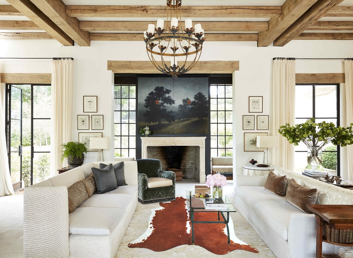 Brown and White Regular Cowhide Rug #A43947