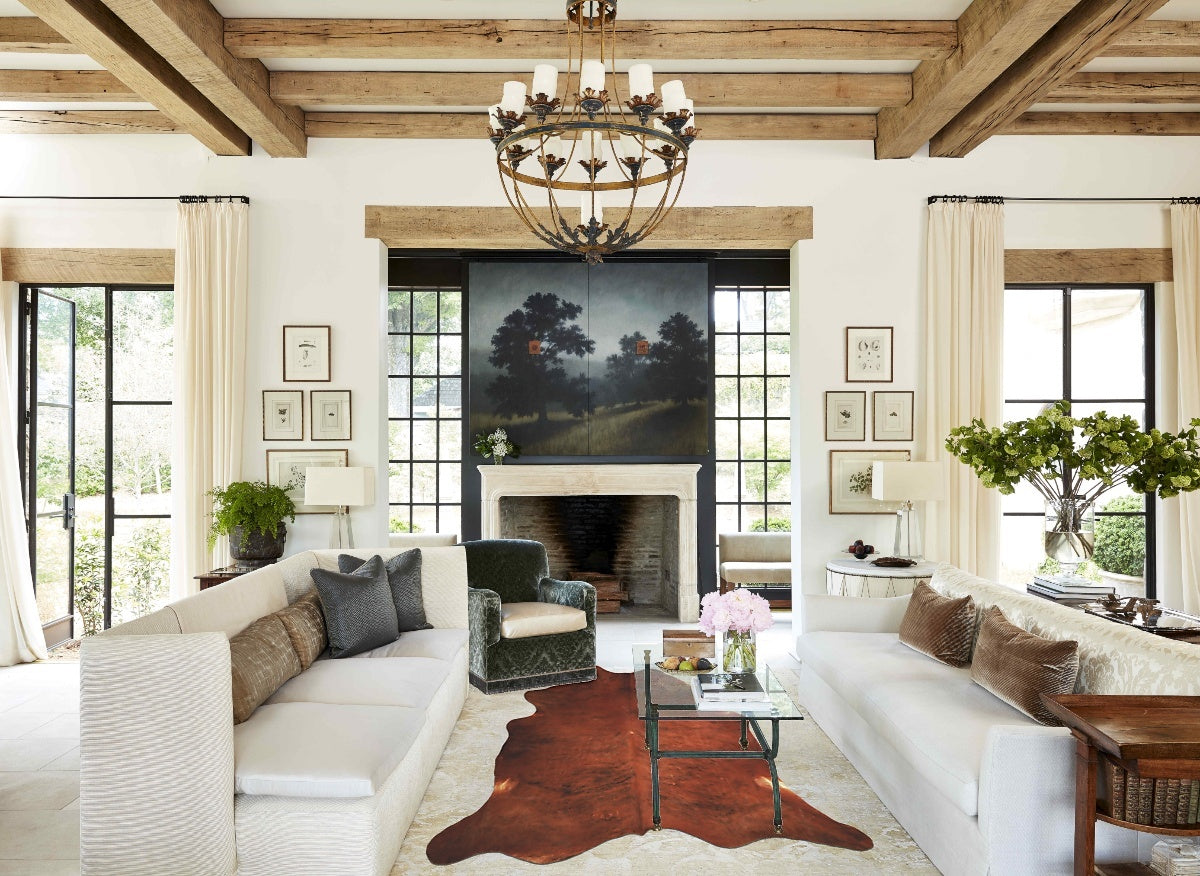 Medium Brindle X-Large Brazilian Cowhide Rug 6'9"H x 7'0"W #A43948 by Hudson Hides